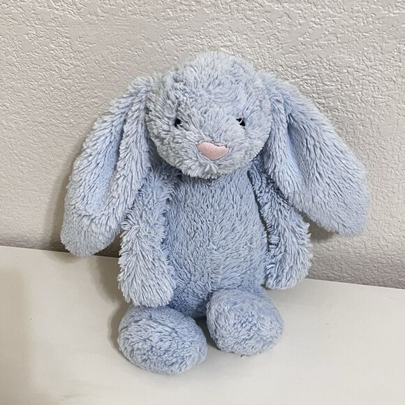 Little Jellycat Blue Bashful Bunny Rabbit Rattle Chime Plush Stuffed Animal 12" - Picture 12 of 12